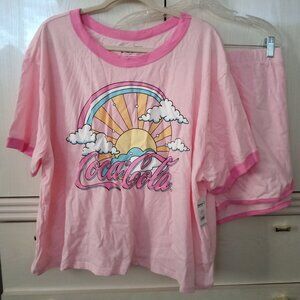 Coca Cola Women's PLUS Cotton T-Shirt & Shorts Lounge PJ Set SIZE 3X (22W-24W)